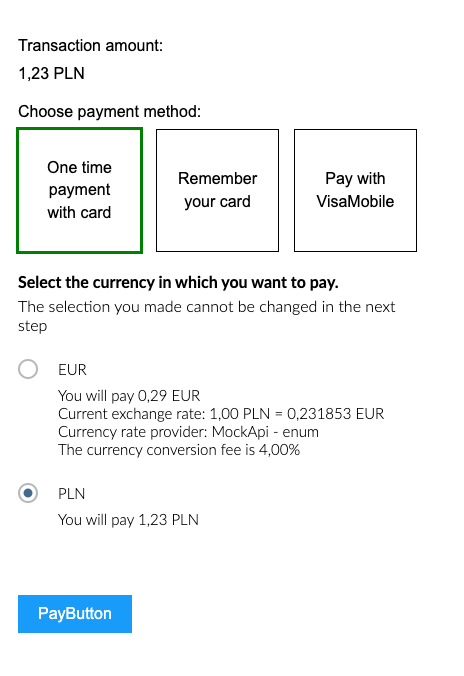 Example of implementation of the DCC Refusal Card Widget