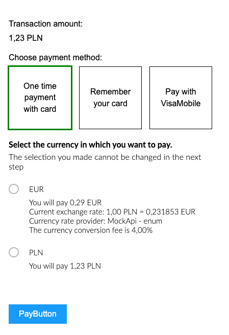 Implementation example of the DCC Card View Widget